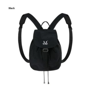 韓國 MUCENT 刺繡尼龍縮口拉繩後背包