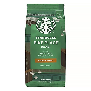 STARBUCKS 星巴克 派克市場烘焙咖啡豆  咖啡豆(無研磨)  200g  1包