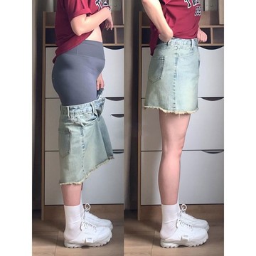【XL-8XL大尺碼】👩短褲\短裙【百褶裙褲\牛仔裙】200斤大碼女裝毛邊牛仔半身裙女夏季內襯短裙胖mm遮胯顯瘦a字裙