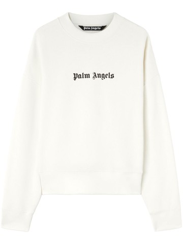 Palm Angels - logo-print cotton sweatshirt - men - Cotton - L - White