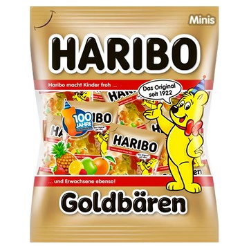 HARIBO 金熊Q軟糖分享包  德國銷售第一品牌  不添加人工色素  口感Q彈  小袋包裝  250g  1袋