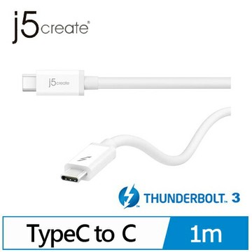 j5create JTCX02 Thunderbolt 3公對公Intel原廠認證傳輸線