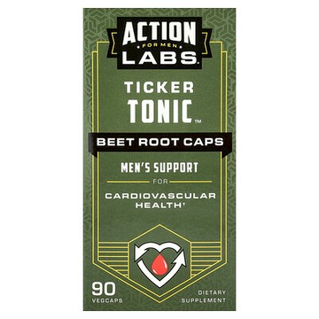 Action Labs, 男士專用，Ticker Tonic™，甜菜根膠囊，90 粒素食膠囊