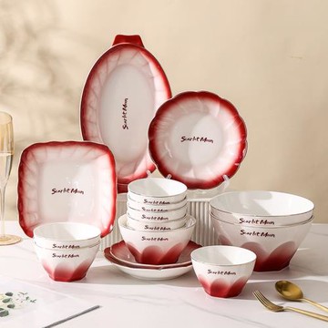 千匯居美悅碗盤碟筷套裝家用結婚新年餐具禮盒送喬遷新人新婚禮物