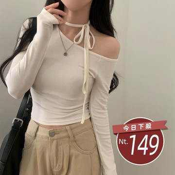 【台灣發貨】韓版小眾設計感長袖上衣 長袖上衣 長袖t恤 衣服 女裝 上衣【W672】
