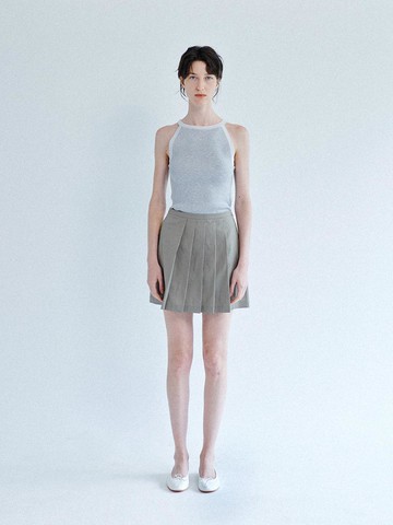 Rhea Pleated Skirt (Khaki)