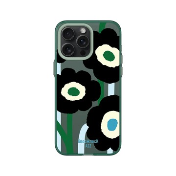 iPhone 15 Pro Max Clear 憂墨綠 - Knock Knock A2Z - 左擺右擺花