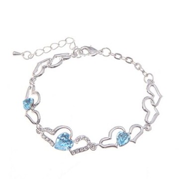 現貨+預購 925純銀手鍊水晶手環-甜蜜戀愛女飾品七夕情人節生日聖誕節交換禮物5色73ak127【獨家進口】【米蘭精品】