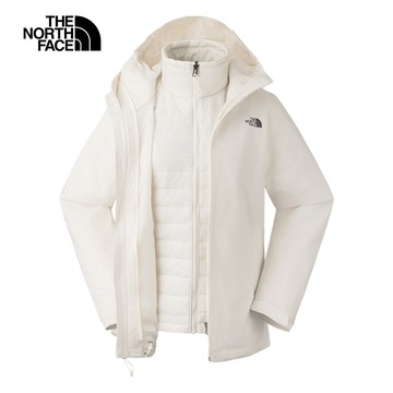 The North Face北面女款米白色DryVent防水透氣鋪棉內裡三合一外套｜5B1XQLI