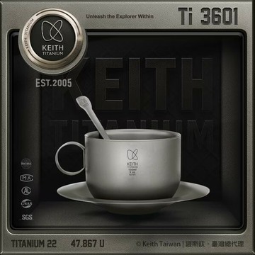 ├登山樂┤Keith 鎧斯鈦雙層歐美咖啡鈦杯 150ml / Ti3601