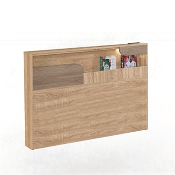 文創集 巴斯5尺雙人夜燈床頭片(不含床墊)-152x12x95cm免組