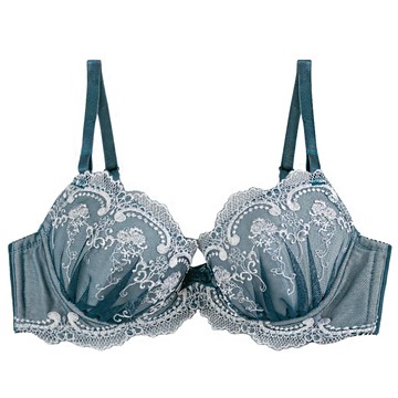 FLORA LOVELY 鍾情書 B~F罩杯日本內衣成套-藍綠