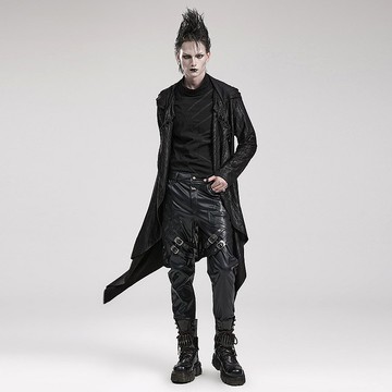 哥德死靈法師做舊連帽長外套