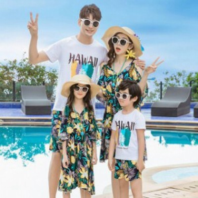 お揃いコーデ 親子 夏 春 家族 旅行 ママ パパ 男の子 女の子 花柄 ワンピース ｔシャツ リンクコーテ ペアルック 海 お出かけ かわいい 通販 Lineポイント最大get Lineショッピング