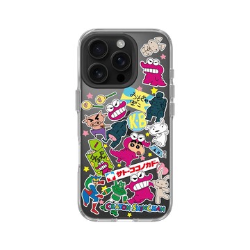iPhone 16 Pro Clear 透明 - 蠟筆小新 Crayon Shinchan - 蠟筆小新經典拼貼款