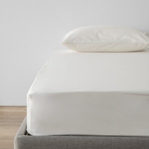 PALETTE250織素色純棉床包特大 瓷石白