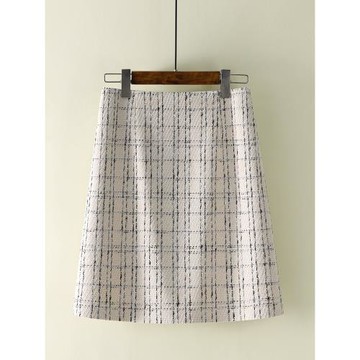 半身裙女2025秋冬新款高腰顯瘦短裙粗花呢包臀裙a字裙小個子半裙