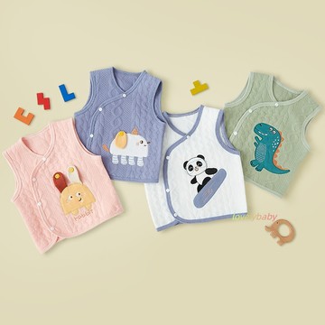 ✨薄夾棉 超柔軟✨適合3~48 個月嬰兒保暖馬甲冬裝外套 女童男童春秋外穿馬夾 新生兒春裝純棉背心 寶寶背心無袖