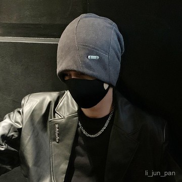 臺灣🚍8H出🉑美式複古堆堆帽男秋冬新款顯臉小針織冷帽時尚金屬小標包頭帽百搭