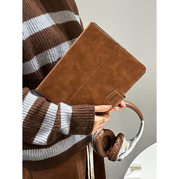 高級感復古皮質適用ipad保護套磁吸2022款ipad pro11英寸平板帶筆槽air5純色mini6創意簡約百搭防指紋防摔