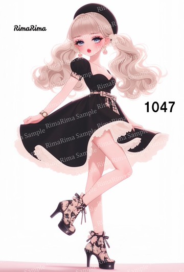 1047 原創貼紙 原創人物貼紙 貼紙 標籤 りまりま RimaRima