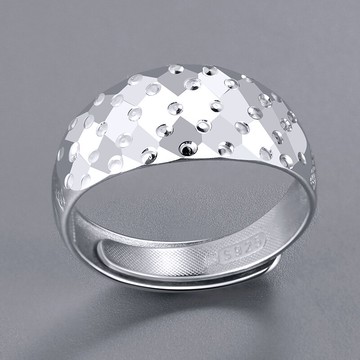 戒指男士純銀泛哲思925銀高街設計車花戒指潮男ins風小眾開口指環
