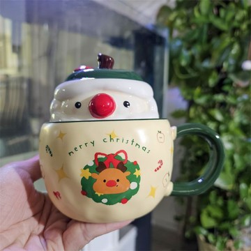 蘋果聖誕杯子創意馬克杯高顏值咖啡杯可愛女生禮品情侶聖誕節禮物