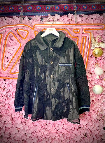 只此一件*日系黑色拼布手抅機織外套Patchwork Crochet Jacket*