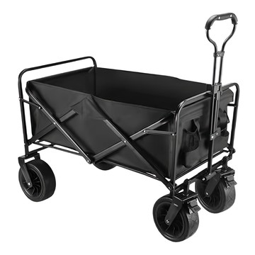 SC優選 全鋼車架露營車越野折疊小推車  黑色  1個