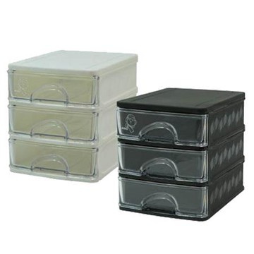 佳斯捷 簡約風三層收藏盒/8698-3/混色