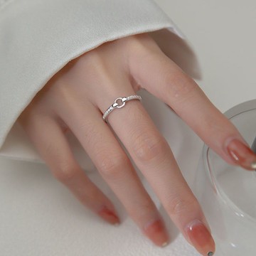 免運🔥圓圈戒指女ins不掉色冷淡風高級感小衆設計學生高顏值閨蜜可調節銀飾 戒指 開口戒指 女生戒指 單身戒指 尾戒 飾