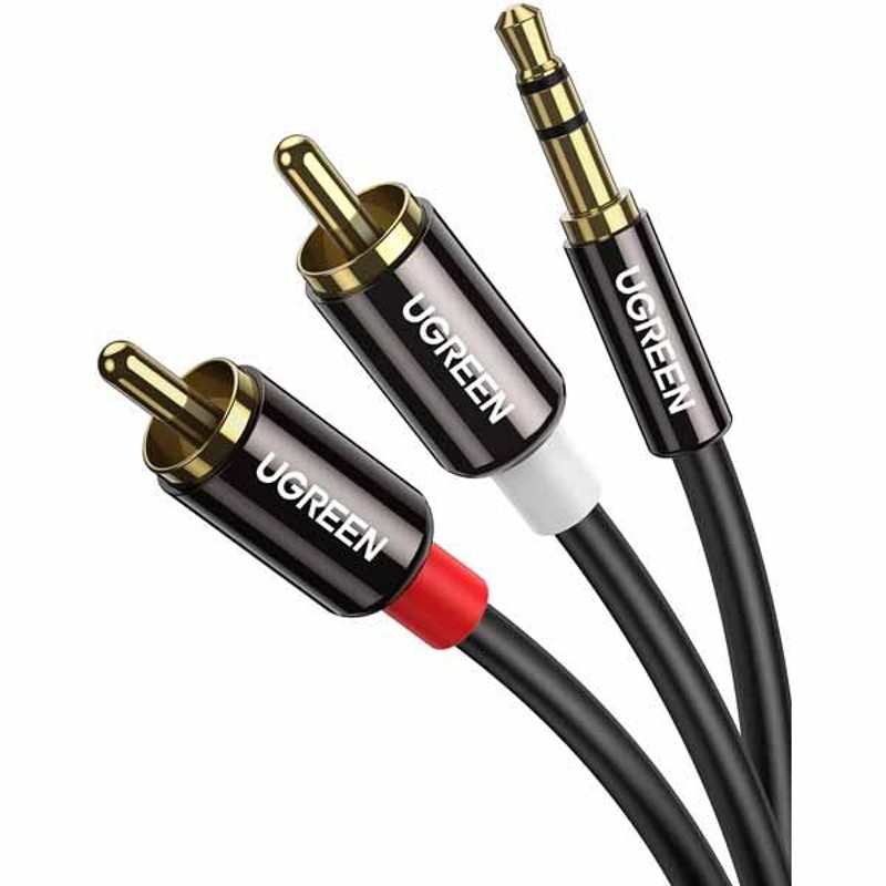 UGREEN 3.5mm ステレオミニプラグ to 2RCA(赤/白) 変換 ステレオ