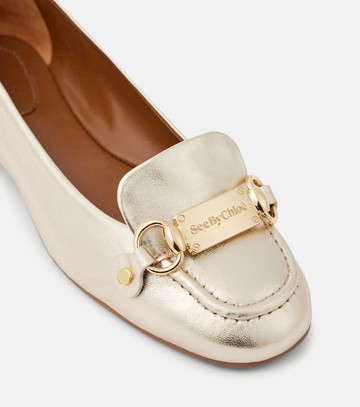 See By Chloé Signature metallic leather ballet flats