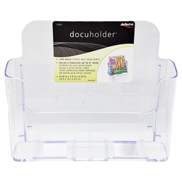 deflecto 迪多 低背目錄架 適用於9吋寬文件  Clear  23.5 x 19.1 x 9.5cm  1格