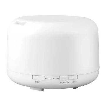 LifeShopping 無印風 香氛水氧機 附遙控器 暖光 500ml + 精油 x 12  1組  CAAD026S4