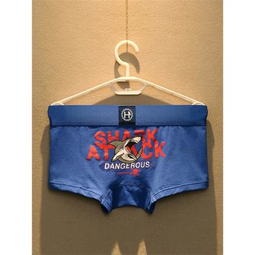 男士內褲男純棉潮牌平角褲韓版個性潮流印花U囊袋青年四角短褲頭