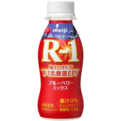 明治 R-1 プロビオヨーグルト ドリンクタイプ ブルーベリーミックス 112g ペットボトル 48本 (24本入×2 まとめ買い) 乳酸菌飲料 R-1 乳酸菌 EPS 冷蔵