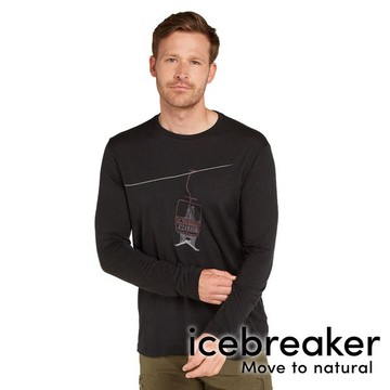 【icebreaker】Tech Lite男羊毛圓領長袖上衣-BF150『黑』0A573Y 戶外 露營 登山 健行 休閒 時尚 羊毛 吸濕 排汗 長袖