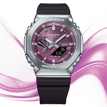 CASIO 卡西歐 G-SHOCK 金屬錶殼 太陽能 藍芽 雙顯錶 GBM-2100A-4B
