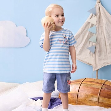 海洋守護隊藍白橫紋T恤