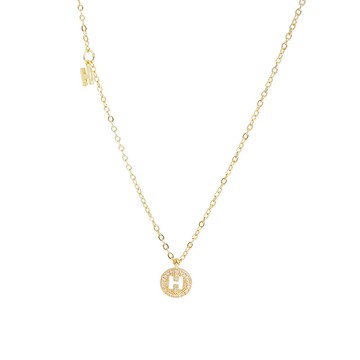 925純銀項鍊鋯石吊墜-字母H鏤空吊牌女飾品2色74aq27【獨家進口】【米蘭精品】