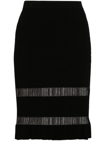 PINKO - ribbed-knit midi skirt - women - Polyester/Viscose - XS - Black