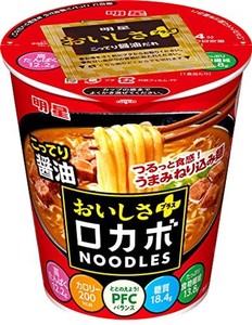 明星 ロカボNOODLES おいしさプラス こってり醤油 [栄養素バランスヌードル (高たんぱく、200KCAL、低糖質、たっぷり食物繊維) 60G ×1