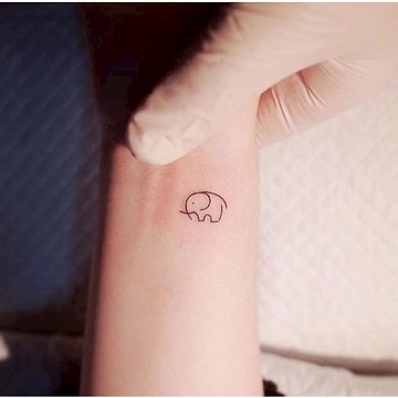 「象」線條版  紋身貼紙 微刺青 輕紋身  紋身貼  打卡 超美 性感 抖音同款 可愛 小紅書同款 文字 草寫