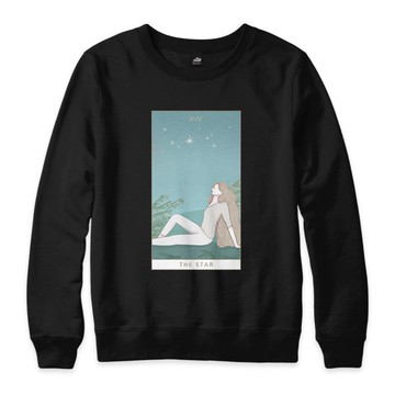 XVII | The Star - 黑 - 中性版大學T