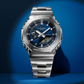 CASIO G-SHOCK 全金屬八角造型計時錶/深藍/GM-2110D-2B