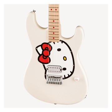 Squier Hello Kitty Stratocaster 50週年紀念款 電吉他 雙 無搖座 白色 楓木指板