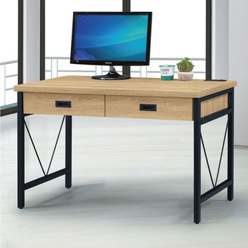 文創集 亞可瑪4尺二抽書桌(二色可選)-120x60x76cm免組