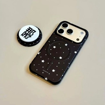 ✨磁吸手機殼✨簡約波點星星那咋了磁吸半包適用于iphone17promax蘋果16pm手機殼