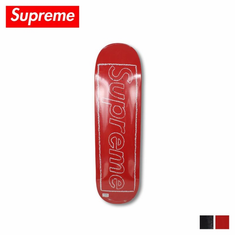 シュプリーム カウズ Supreme KAWS チョークロゴ スケートボード スケートデッキ スケボー 板 コラボ 限定 CHALK  SKATEBOARD ブラック レッド 黒 | LINEブランドカタログ